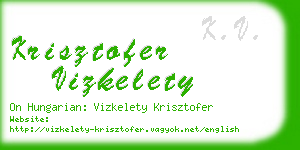 krisztofer vizkelety business card